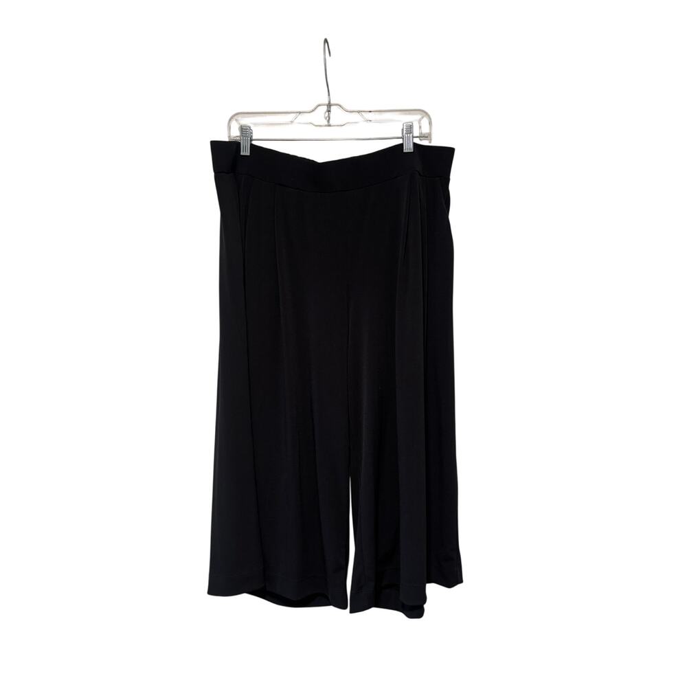 Jones New York Women's Black Wide Leg Cropped Pants Culottes Plus 1X - Picture 2 of 10
